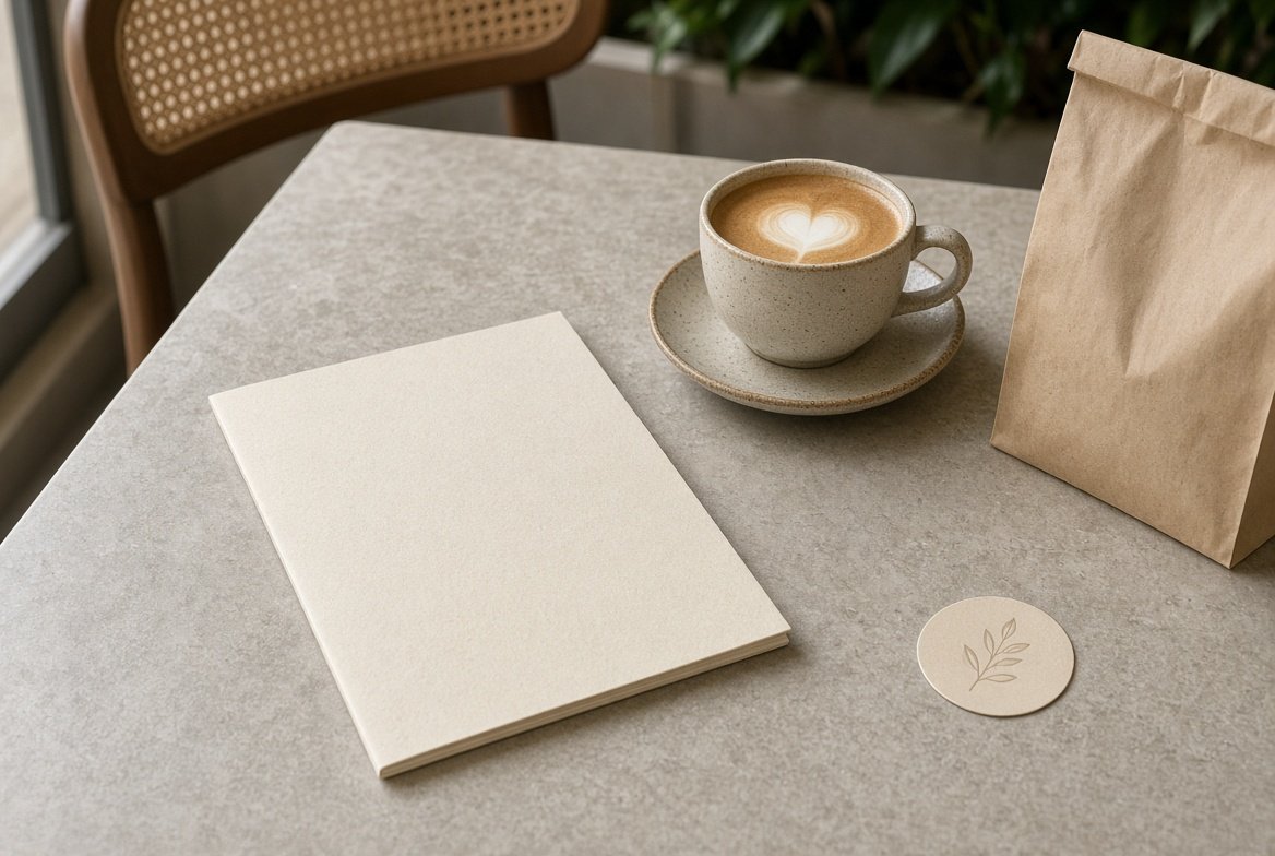 Café menu and brand collateral